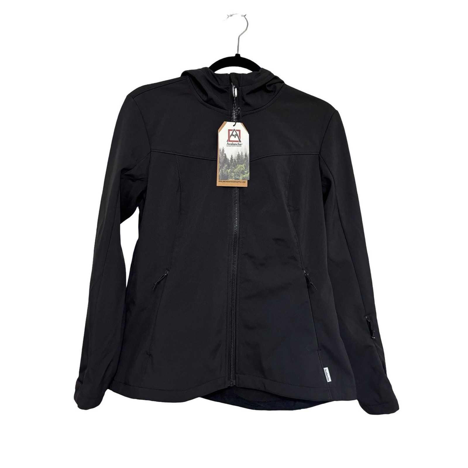 New Avalanche Women's Fleece Lined Hoodie Soft Shell Jacket In Black - Size M — image 3 of 8